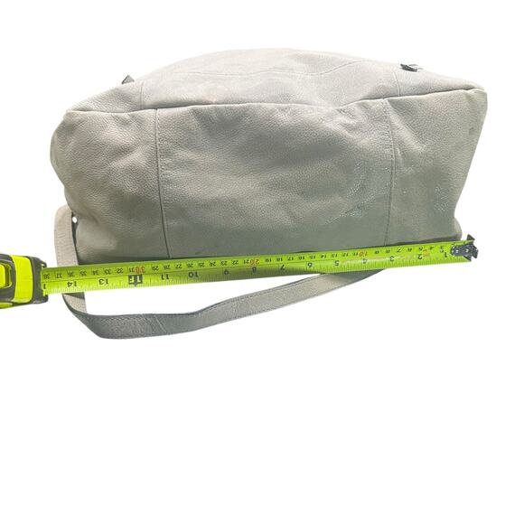 Elliott Lucca Gray Leather Slouchy Hobo Shoulder Bag Crossbody Large - Picture 7 of 15